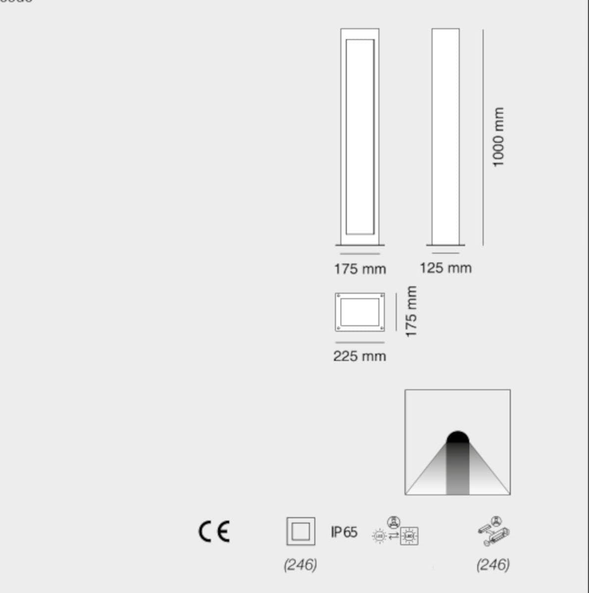 Lampioncino moderno Belfiore 9010 MONO 1103A 396 30246 LED Betaly - 4