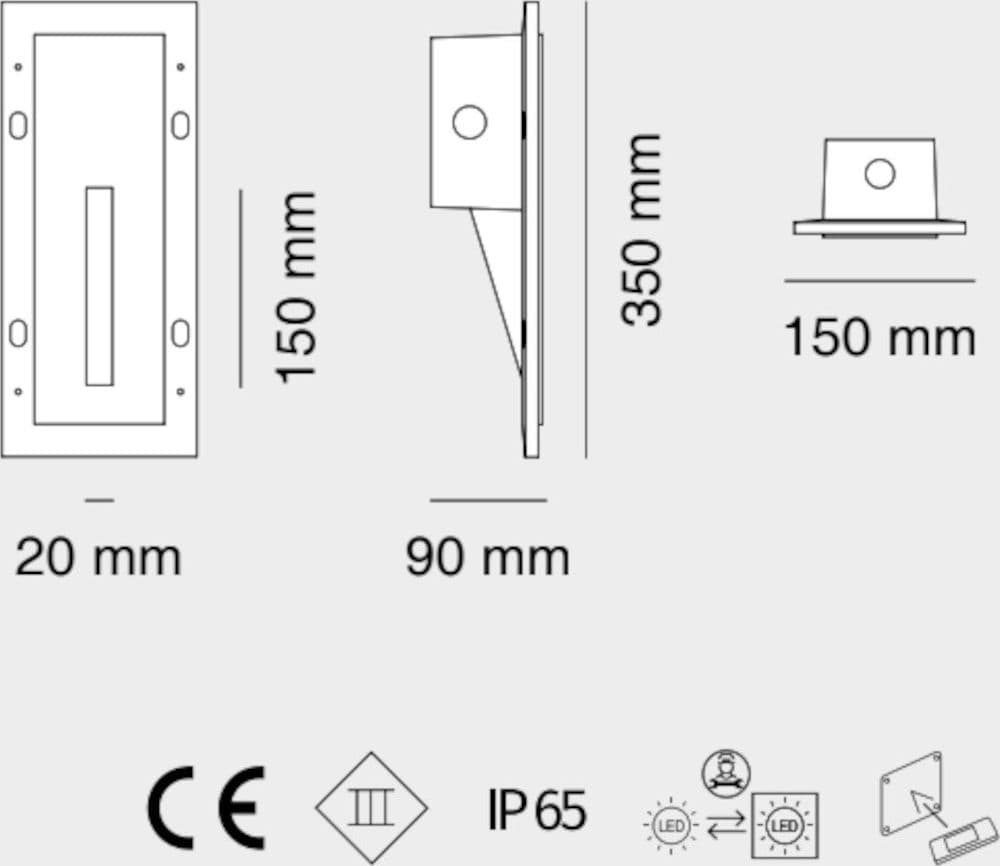 Segnapasso incasso Belfiore 9010 HINT SMALL 1304A 392 30172 LED IP65 Betaly - 5