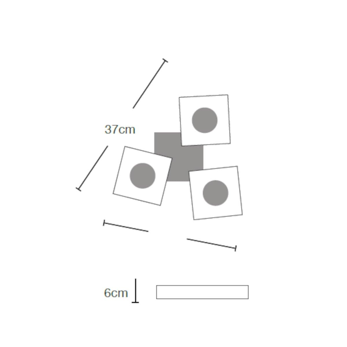 Plafoniera gesso Lampadari Bartalini GNIKCOLB 3 PLAP14 GX53 LED verniciabile - 2