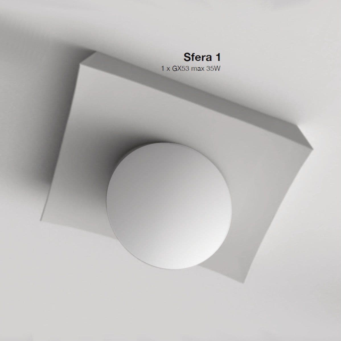 Plafoniera gesso Lampadari Bartalini AREFS 1 GX53 LED vetro verniciabile - 4