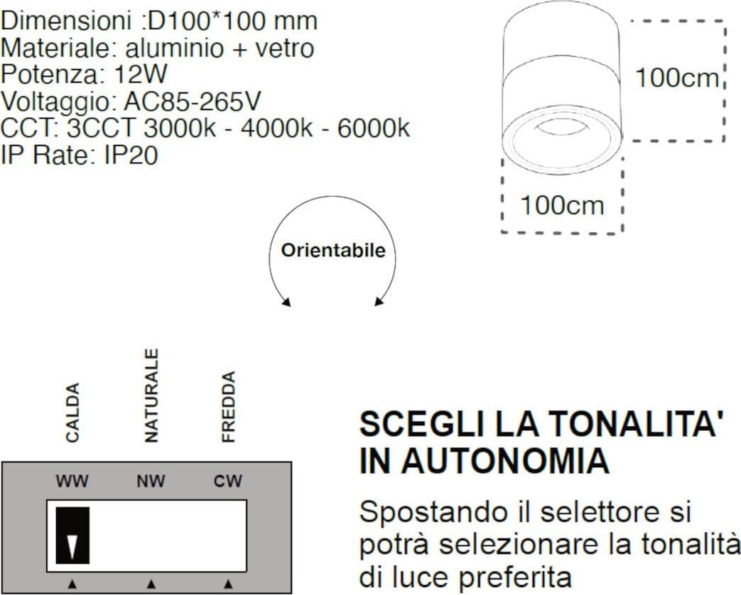 Plafoniera moderna Lampadari Bartalini YLS B LED orientabile alluminio - 3