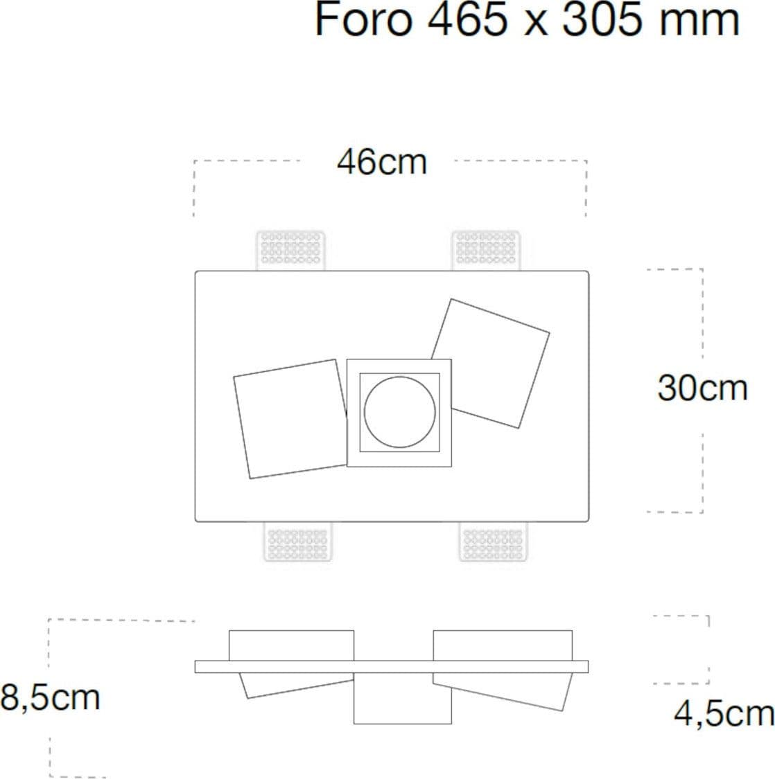 Faretto incasso Lampadari Bartalini SIRT FP25 GX53 LED gesso verniciabile - 5