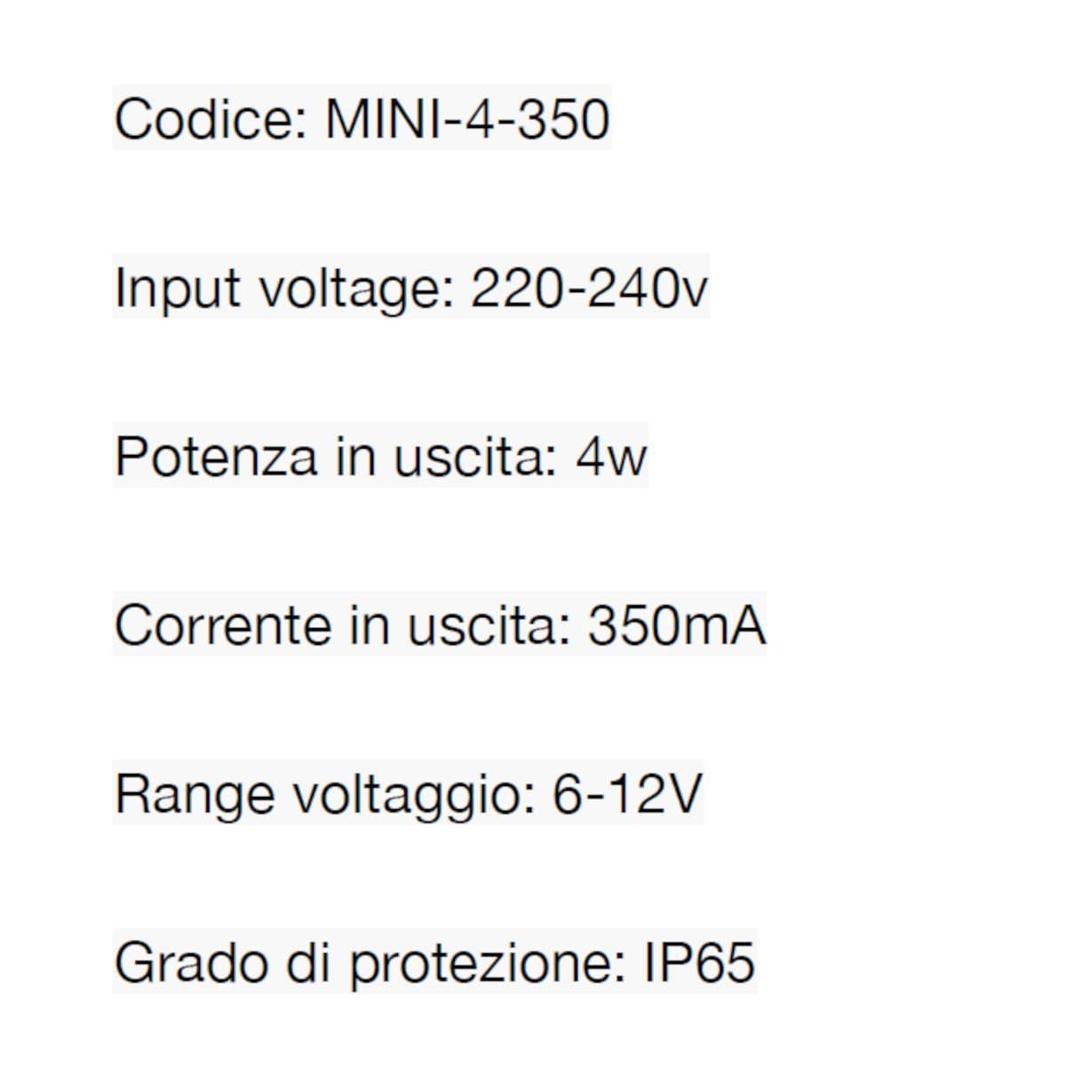 Driver Lampadari Bartalini MINI 4 350 220-240V CC-350 mA 4W - 3