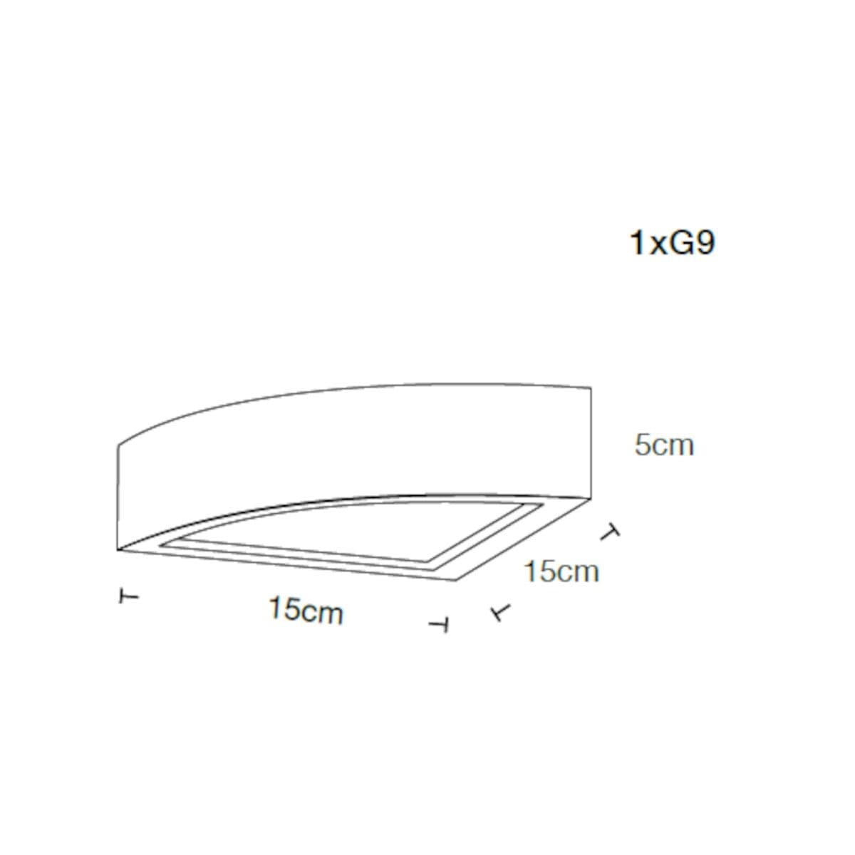 Applique angolare Lampadari Bartalini RENROC S G9 LED gesso verniciabile vetro - 4