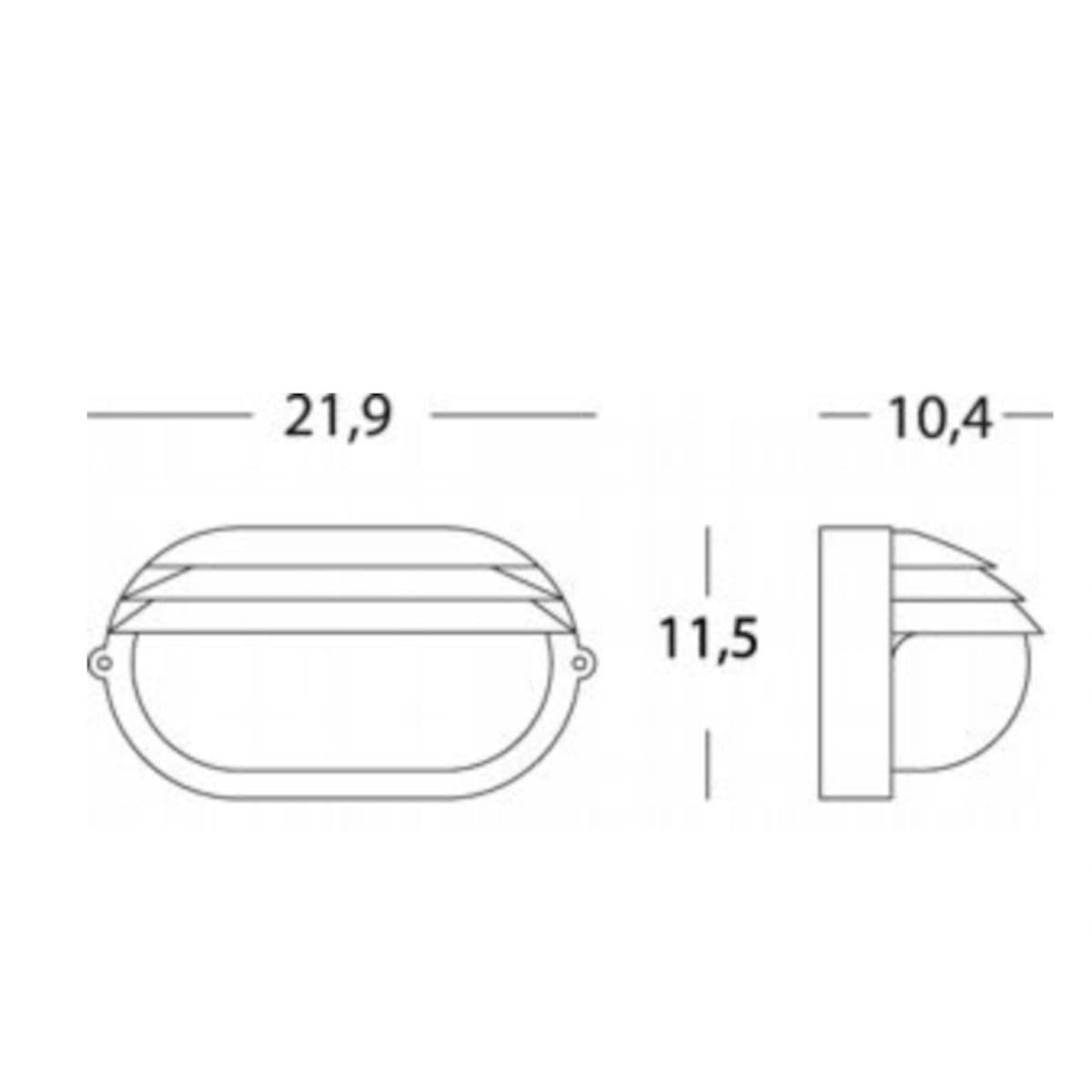 Applique moderno Sovil PALPEBRA OVALE 787 02 E27 LED alluminio vetro - 3