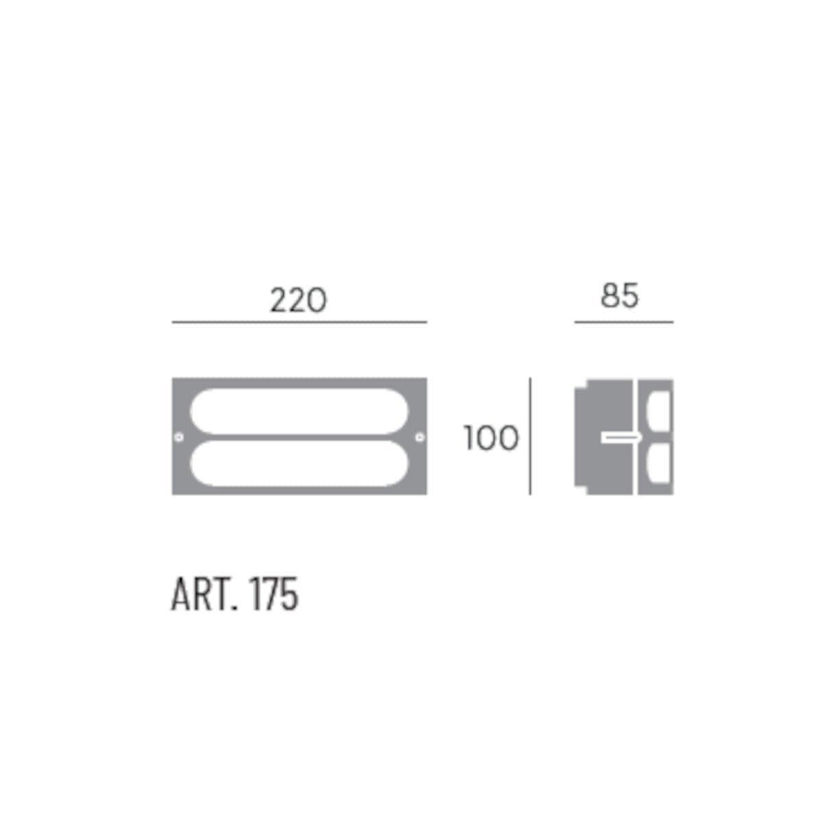 Applique moderno Sovil SQUBA 175 02 E27 LED alluminio - 2