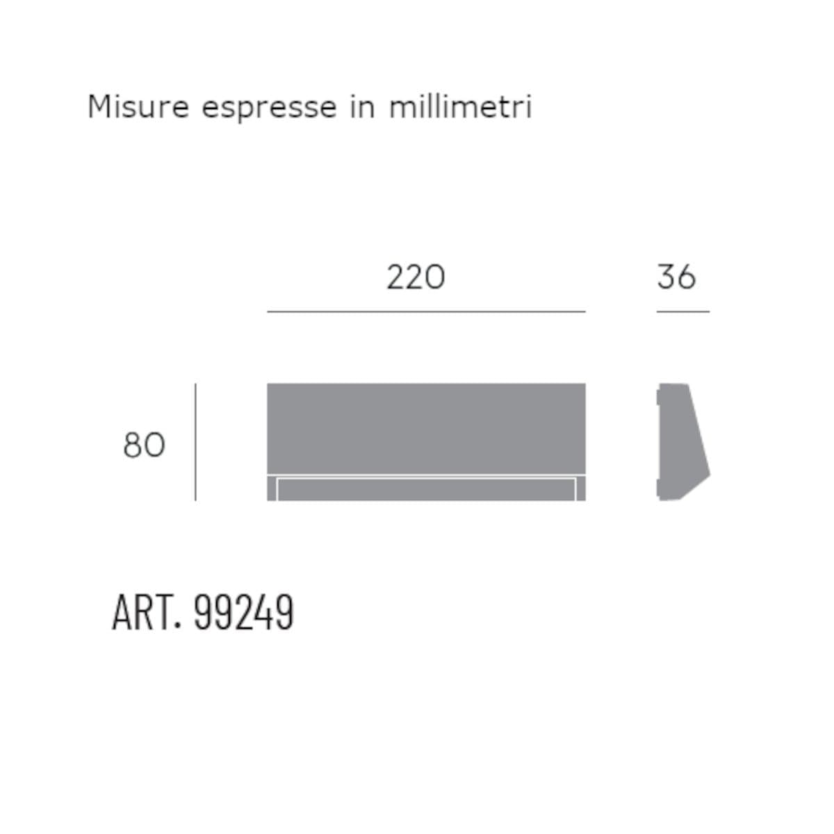 Applique moderno Sovil WAY 99249 16 LED IP65 termoplastico - 3