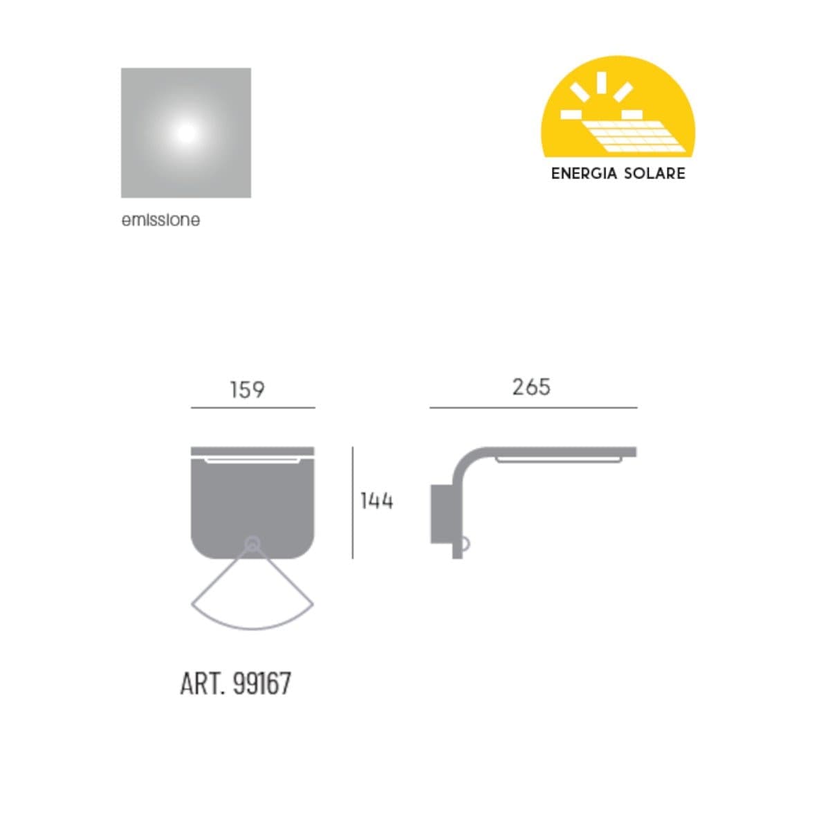 Applique solare Sovil STREET 99167 06 LED IP54 batteria termoplastica - 5