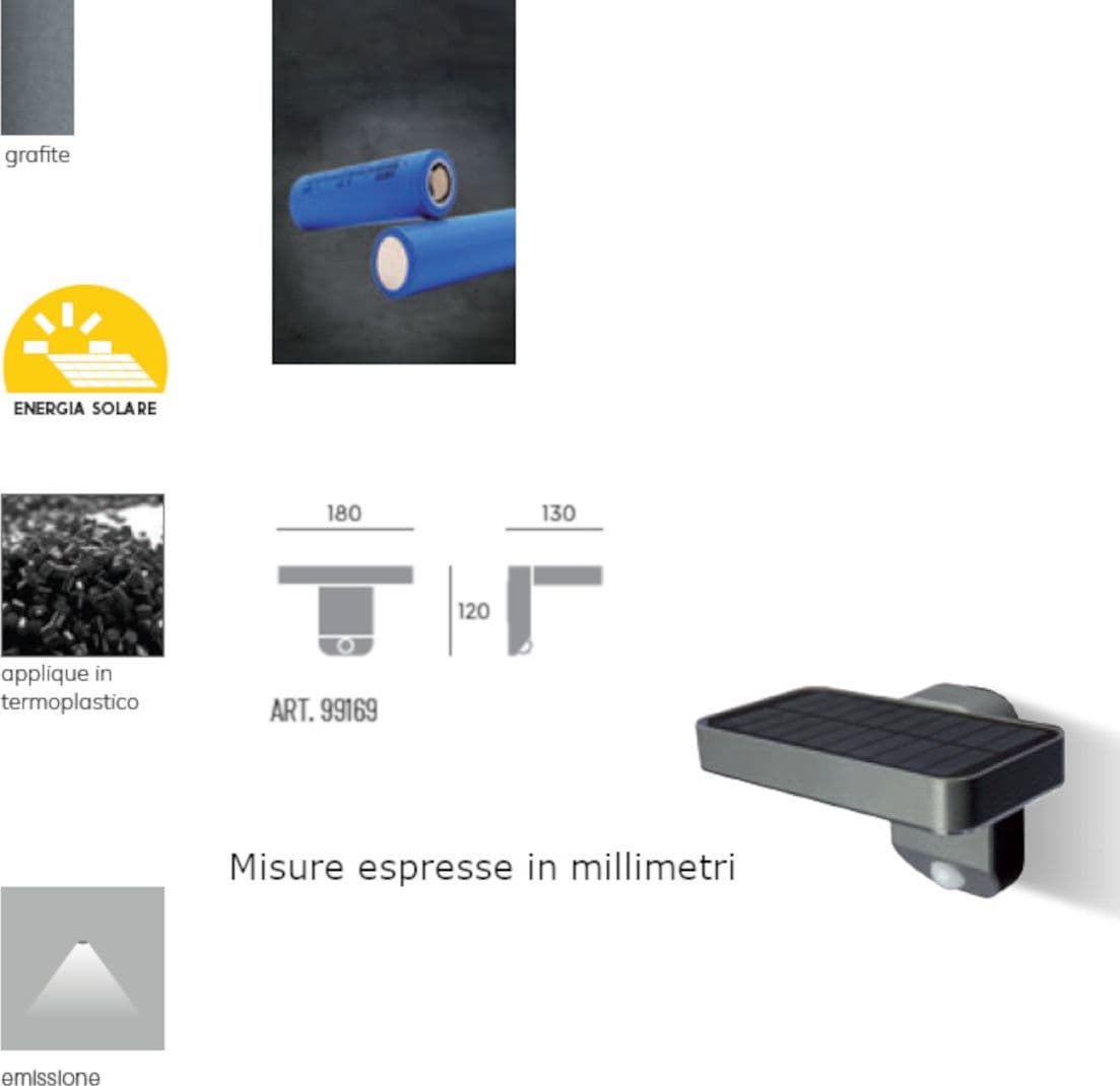 Applique solare Sovil SOLARE 99169 16 LED IP44 termoplastico vetro - 5