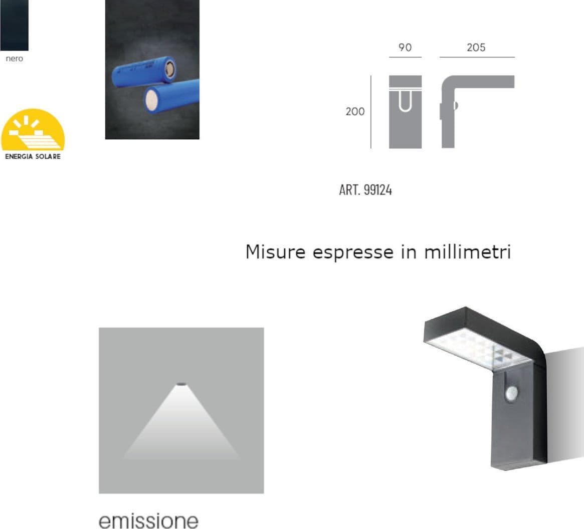 Applique solare Sovil URBAN 99124 06 LED IP44 termoplastico - 3