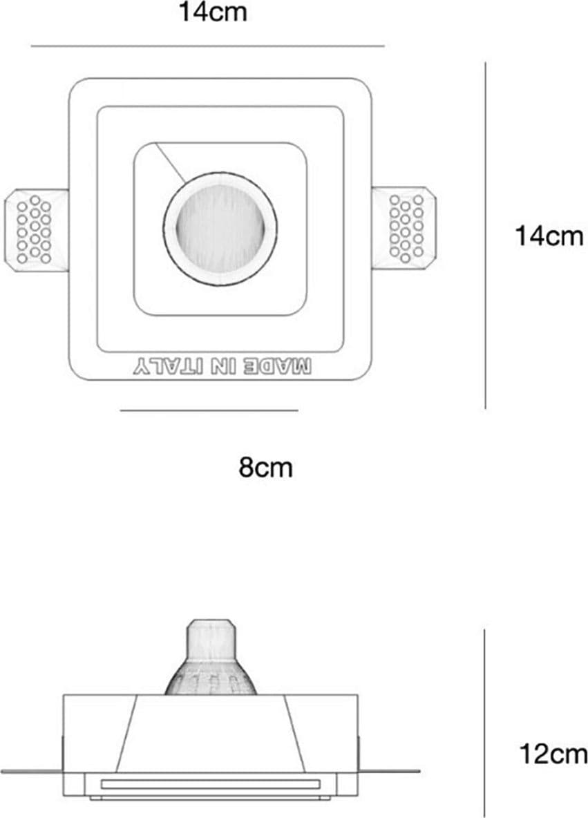 Faretto incasso quadrato Lampadari Bartalini EVEIL FP35 GU10 LED gesso - 3