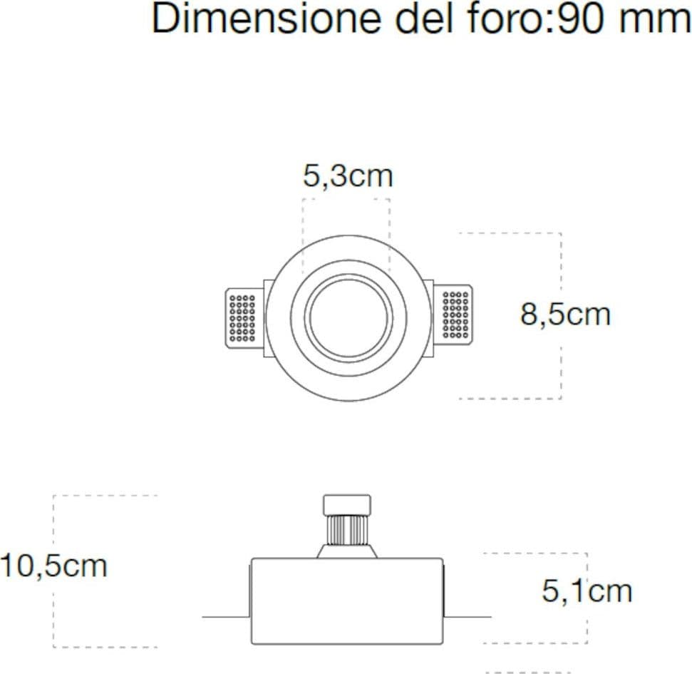 Faretto incasso Lampadari Bartalini REDNILYC GU10 LED gesso verniciabile - 3