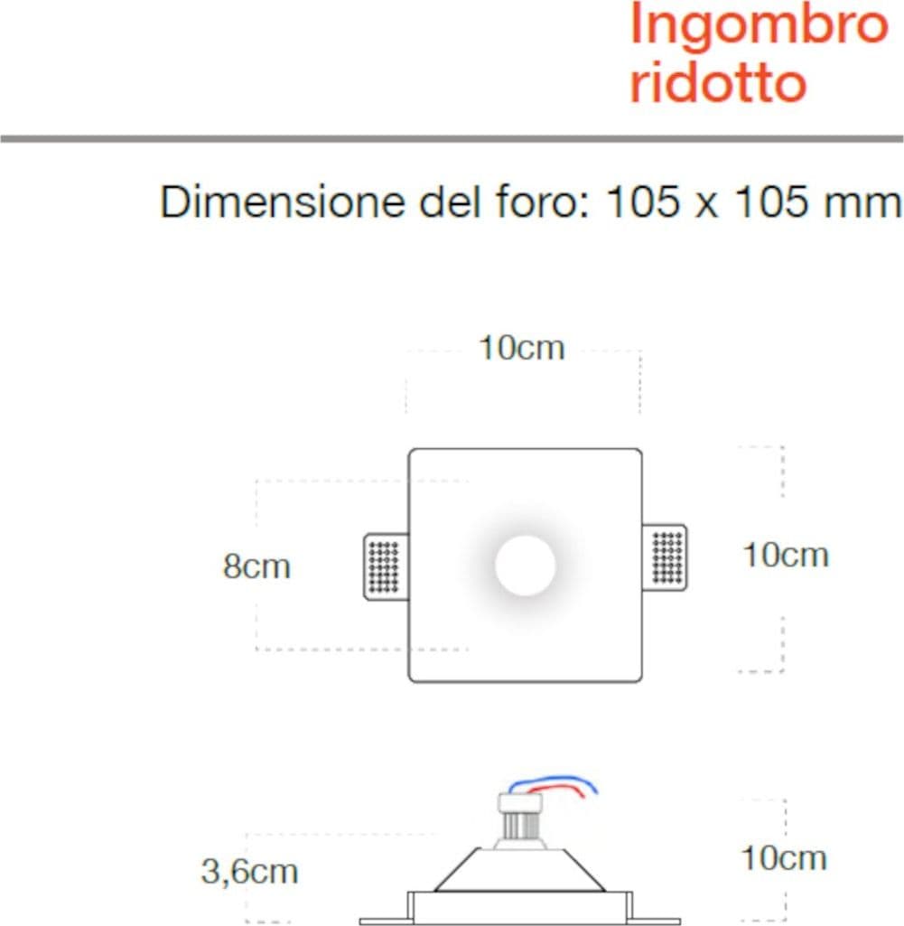 Faretto incasso Lampadari Bartalini ANTE GU10 LED gesso verniciabile - 3