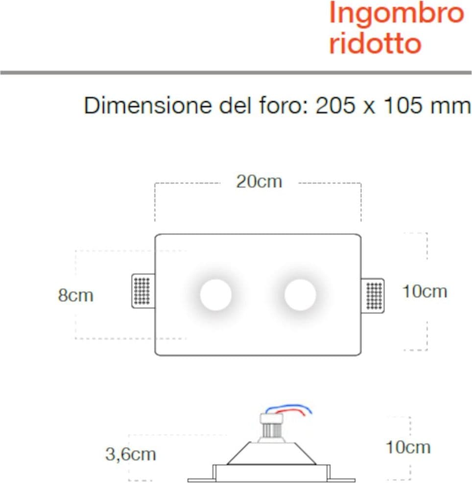 Faretto incasso Lampadari Bartalini ANTE D GU10 LED gesso verniciabile - 3