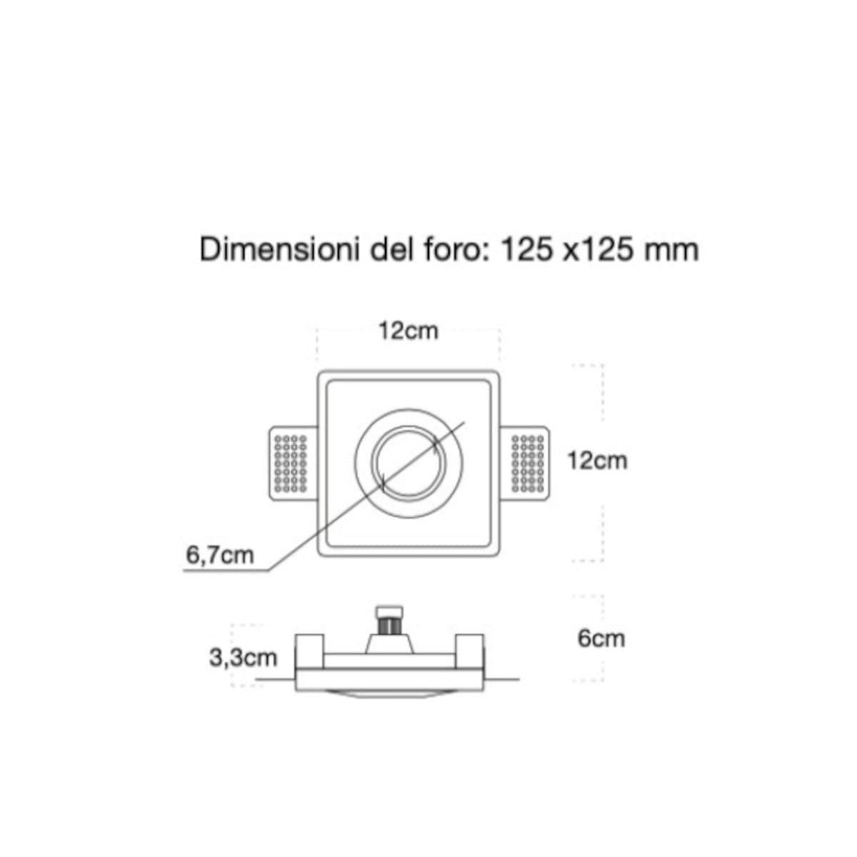 Faretto incasso Lampadari Bartalini OTNELAS FP2 GU10 LED gesso verniciabile - 5