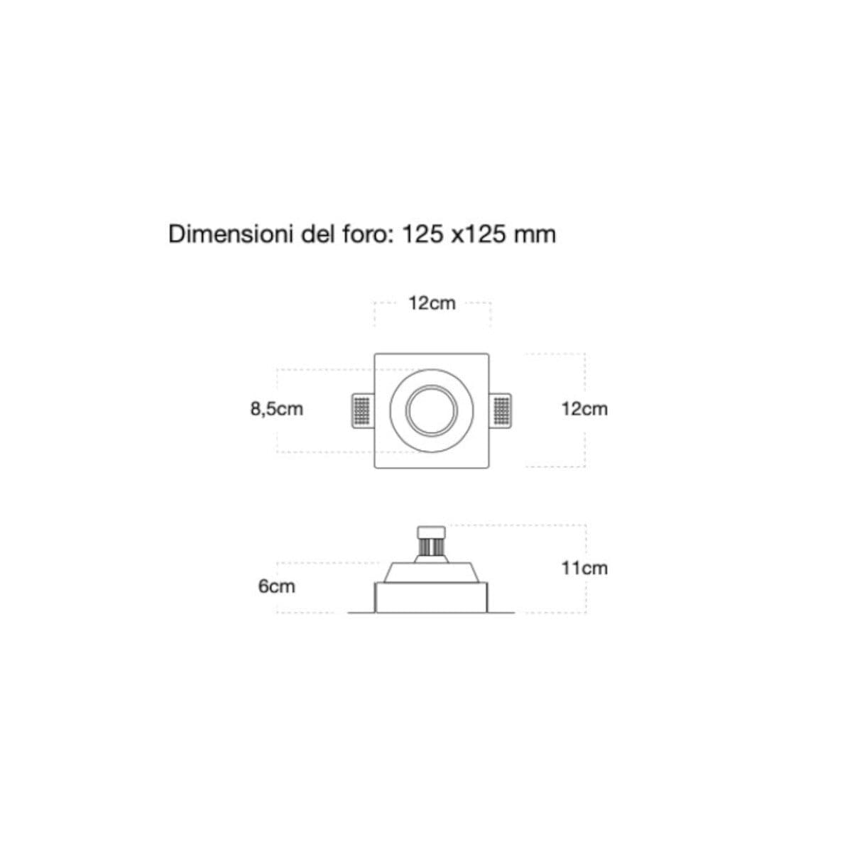 Faretto incasso Lampadari Bartalini RETARC 060 GU10 LED gesso verniciabile - 4