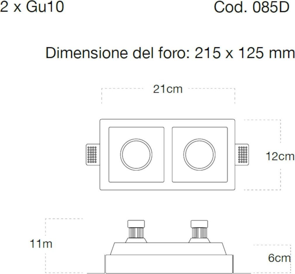 Faretto incasso gesso Lampadari Bartalini ORDAUQ D 085D GU10 LED scomparsa - 3