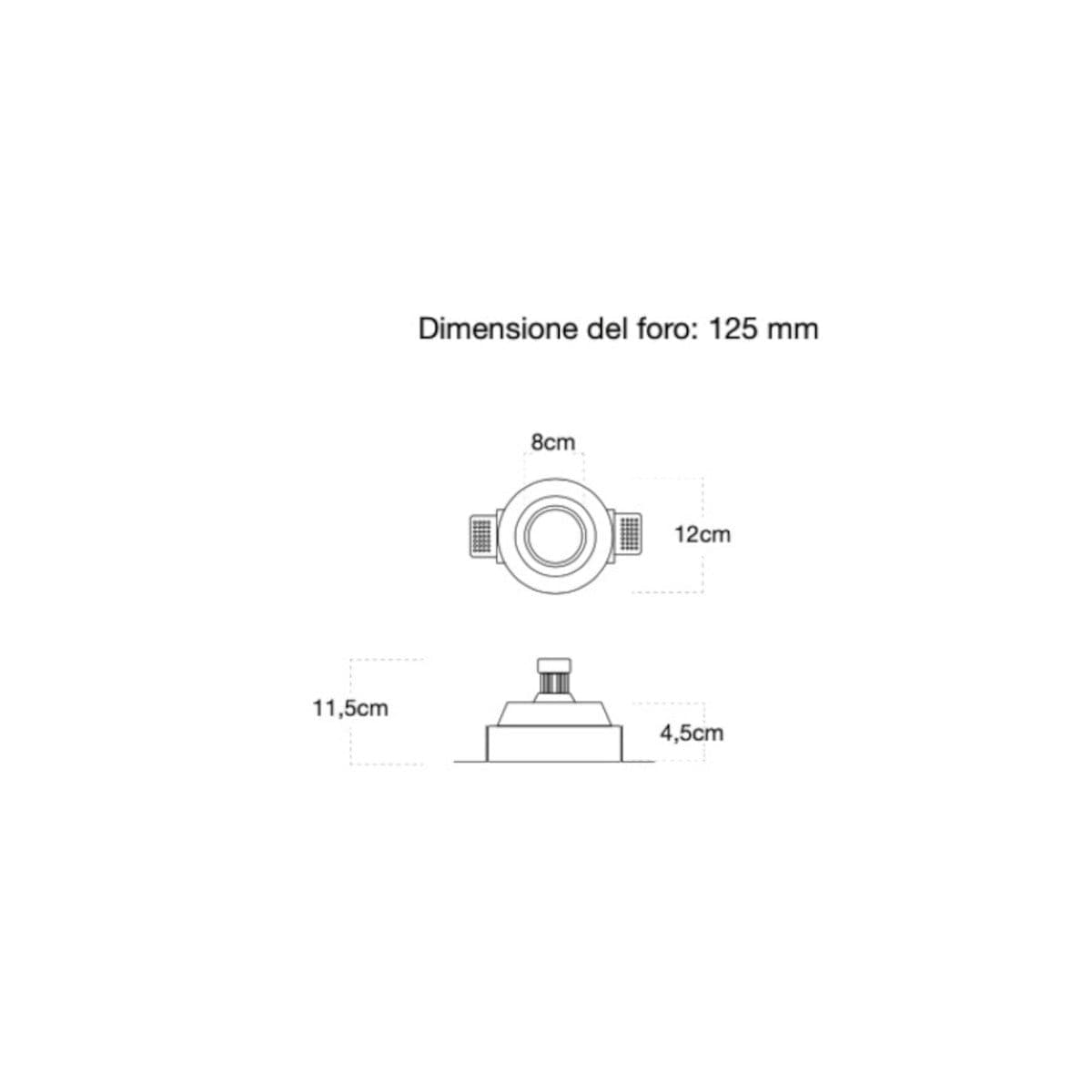 Faretto incasso Lampadari Bartalini ONIVREC 030 GU10 LED gesso verniciabile - 5