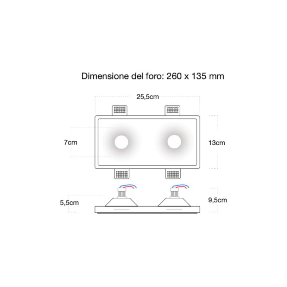 Faretto incasso Lampadari Bartalini ONAZNESED 045D GU10 LED gesso verniciabile - 5