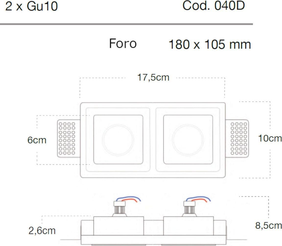 Faretto incasso gesso Lampadari Bartalini OTESSORG 040D GU10 LED scomparsa - 5