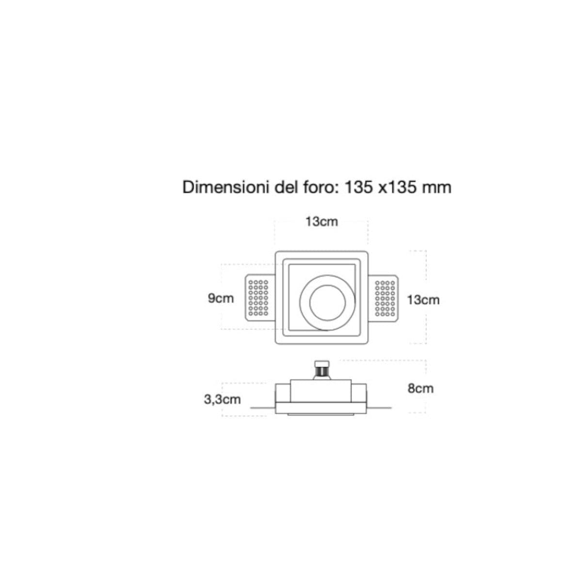 Faretto incasso gesso Lampadari Bartalini XILEF FP6 GU10 LED verniciabile - 5