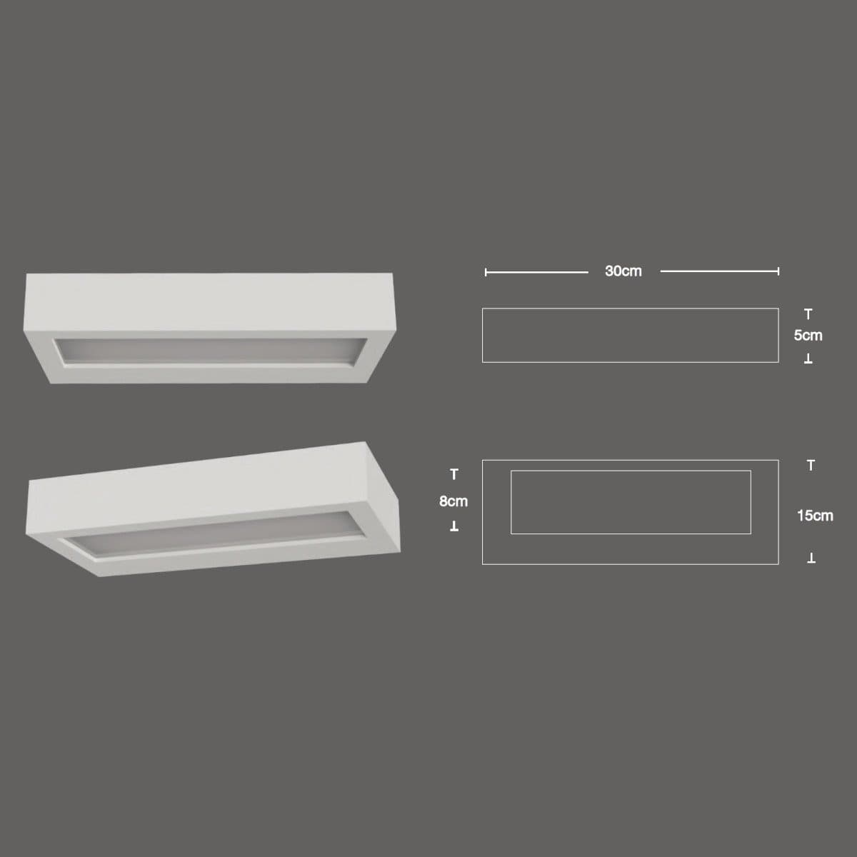 Applique gesso Lampadari Bartalini OTON G9 LED verniciabile moderno biemissione - 3