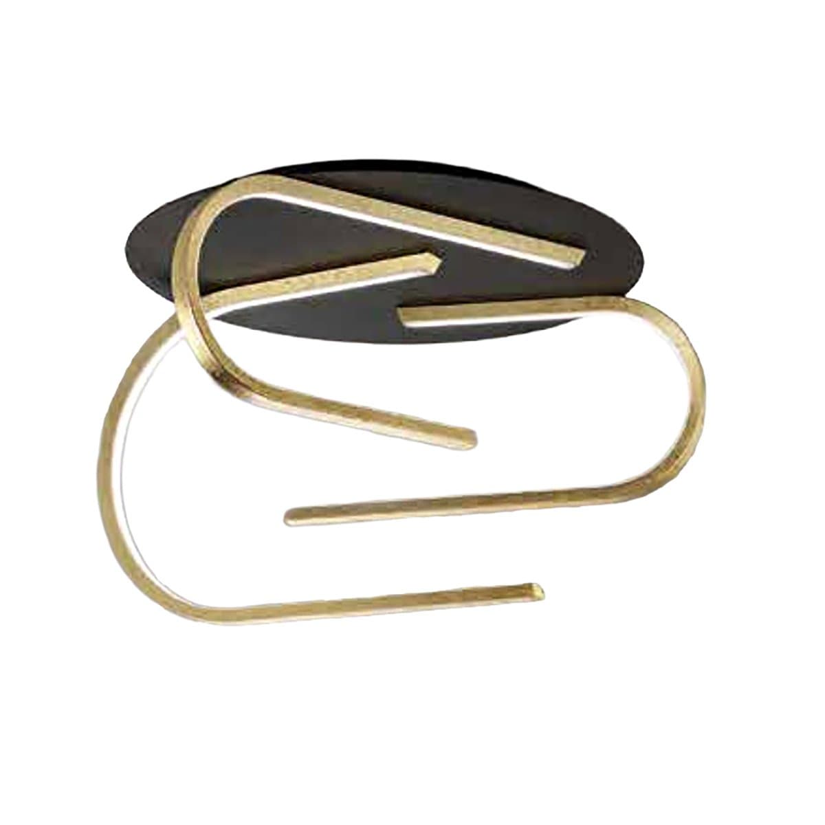 Plafoniera led Fratelli Braga GLIFO 2168 PL3 14-19 4700LM decoro foglia oro nero