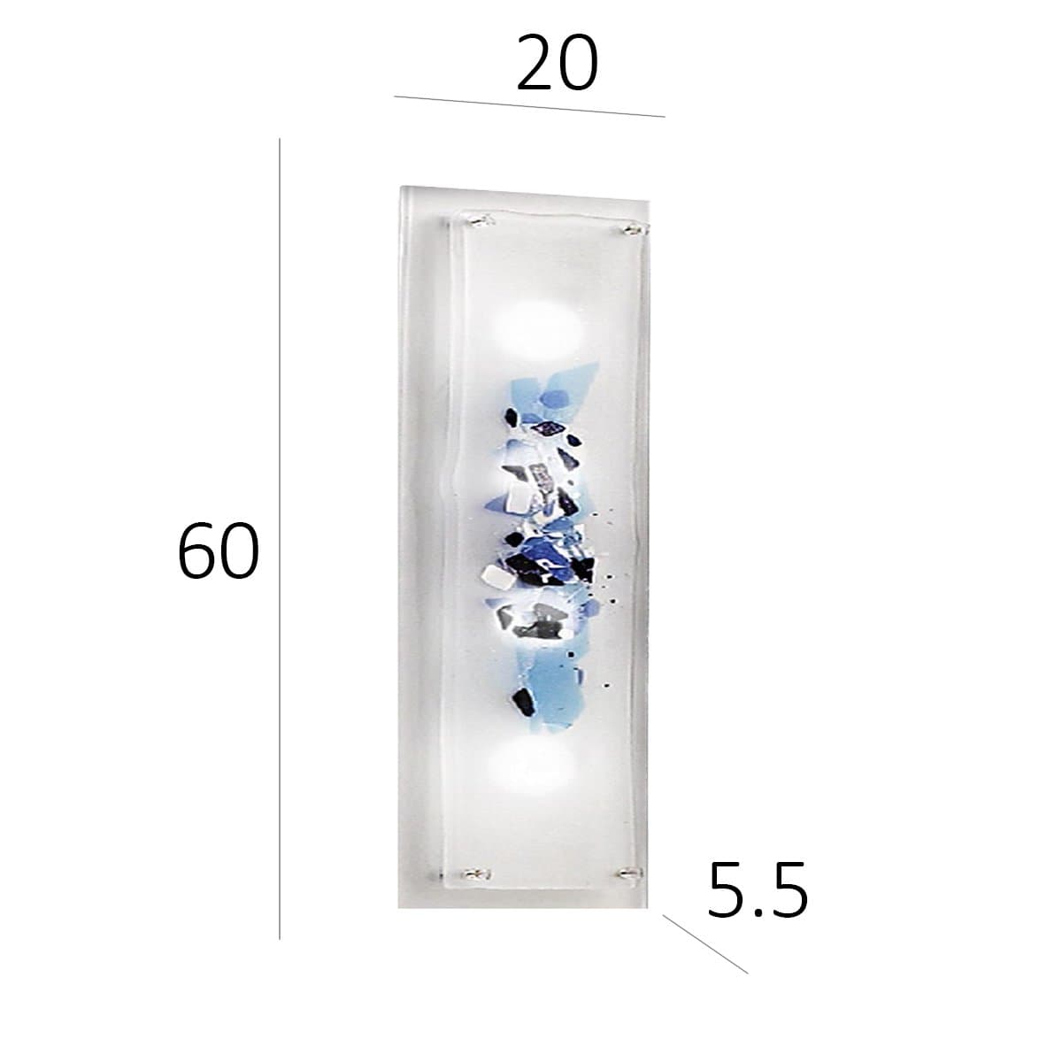 Plafoniera vetro colorato Familamp ABSTRACUS 325 AG 60x20 GX53 LED moderna artigianale - 3