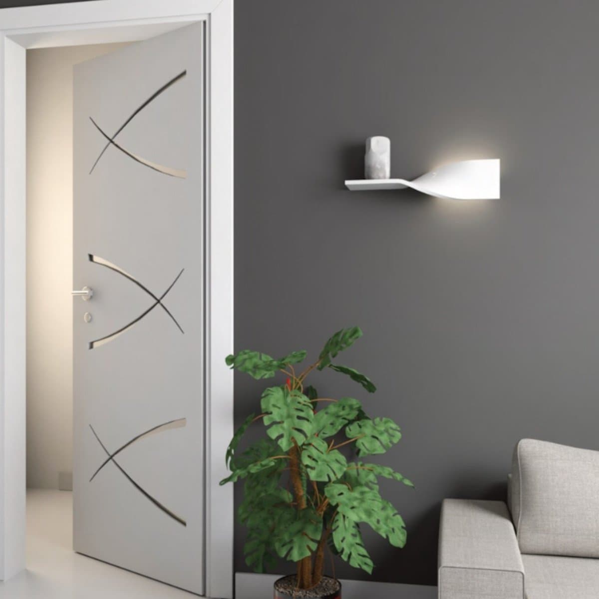 Applique gesso Lampadari Bartalini ADISIN R7s LED verniciabile - 2