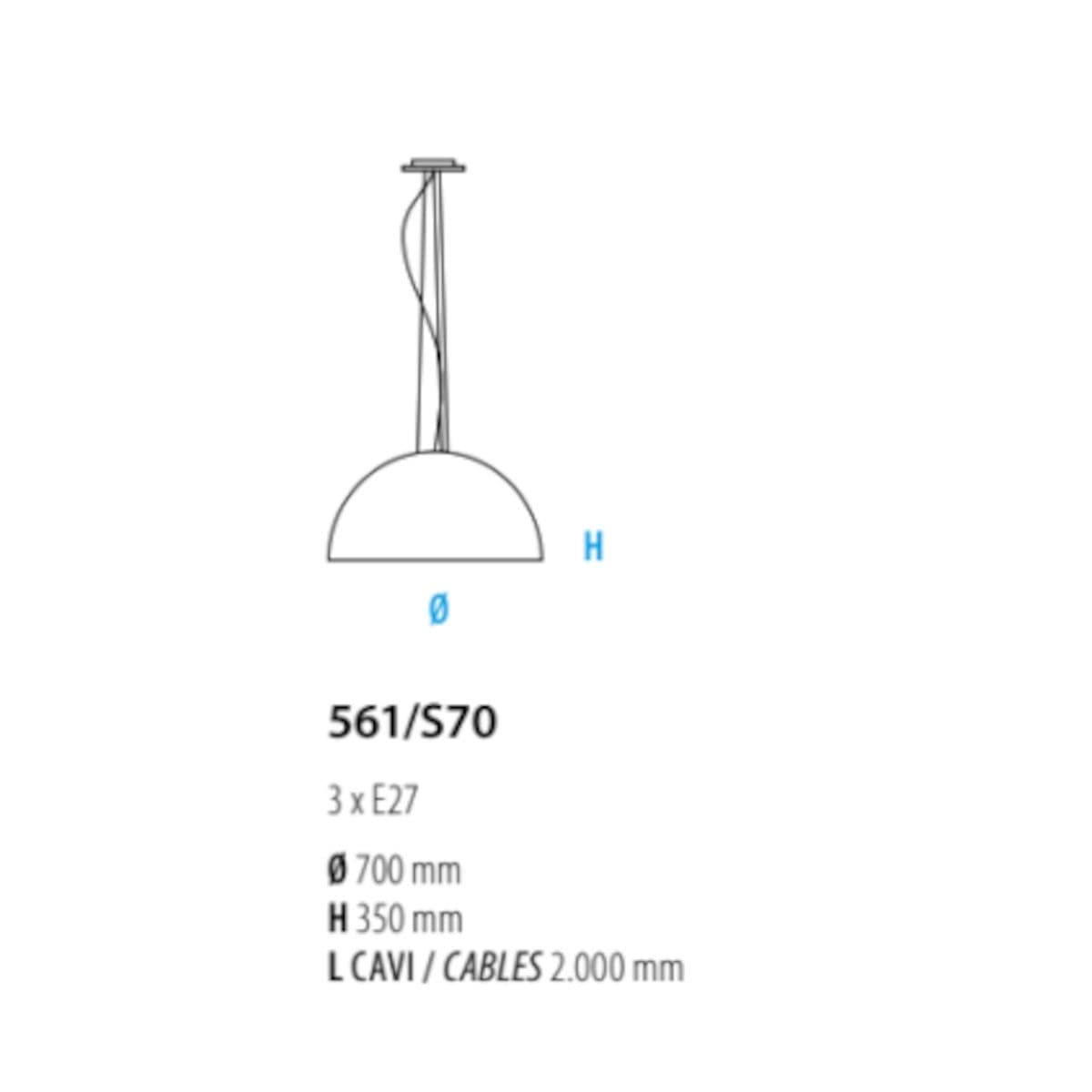 Lampadario moderno Fratelli Braga DUNE 561 S70 E27 LED metallo - 5