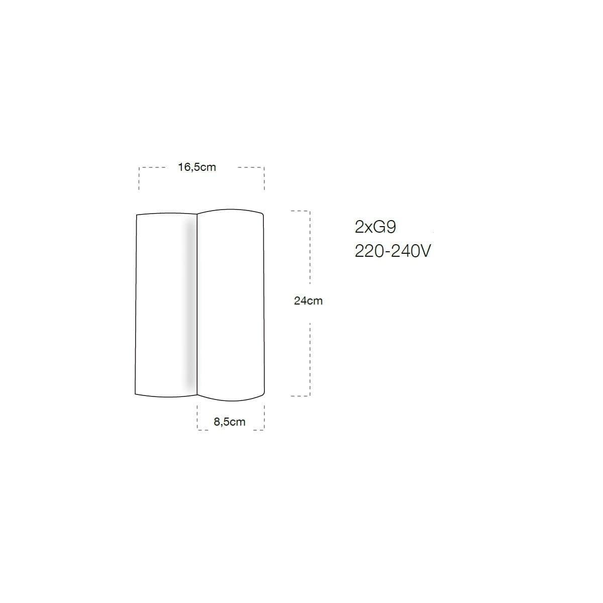 Applique gesso Lampadari Bartalini KOOB G9 LED biemissione verniciabile - 4