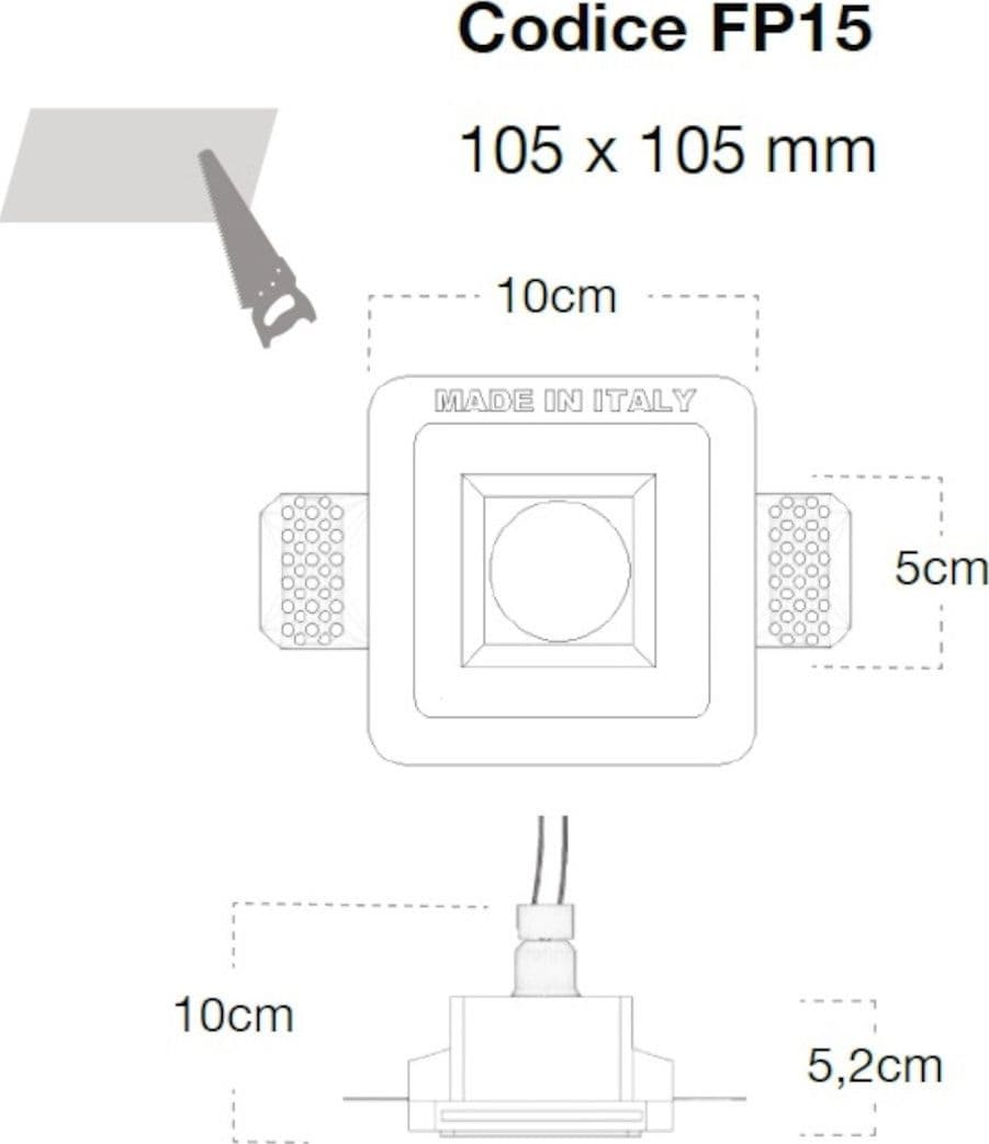 Faretto incasso Lampadari Bartalini EAG FP15 GU10 MR11 LED gesso verniciabile - 3