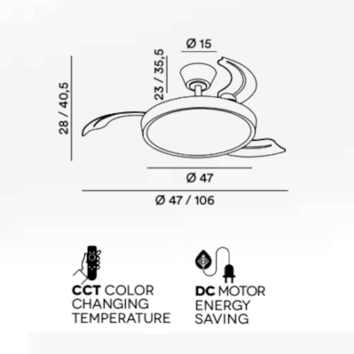Ventilatore moderno Perenz MYRA 7196 LED dimmerabile metallo acrilico - 5