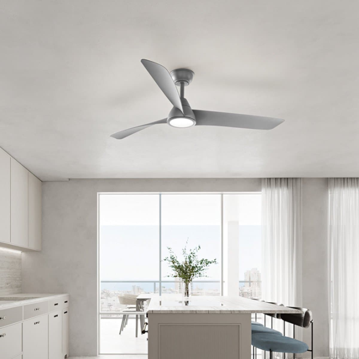 Ventilatore moderno Perenz NORA 7204 CT LED dimmerabile metallo acrilico - 2