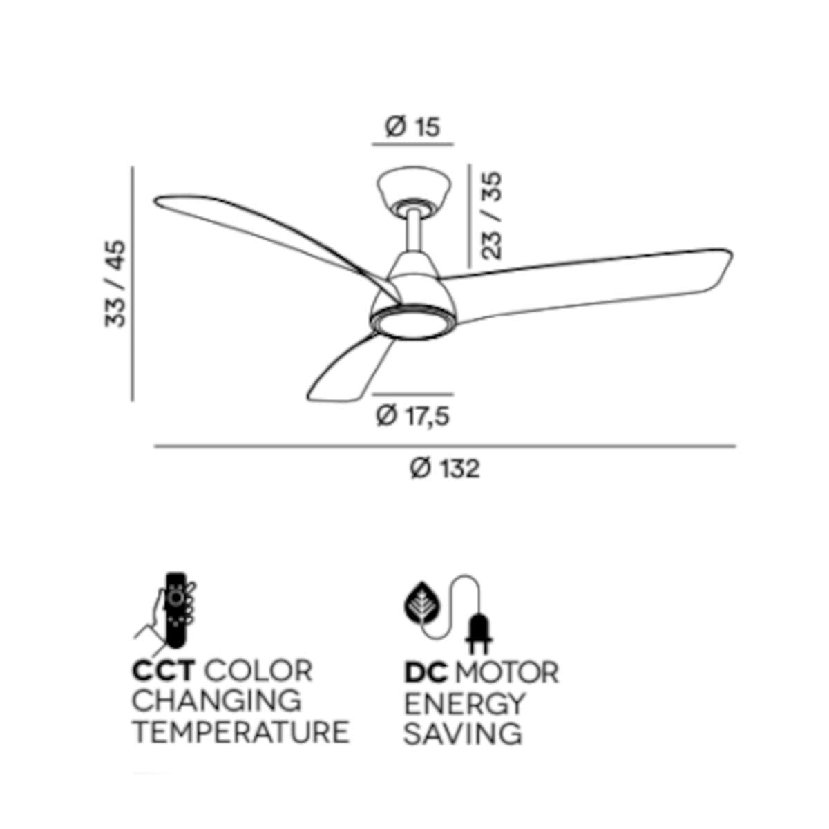 Ventilatore moderno Perenz NORA 7204 CT LED dimmerabile metallo acrilico - 4