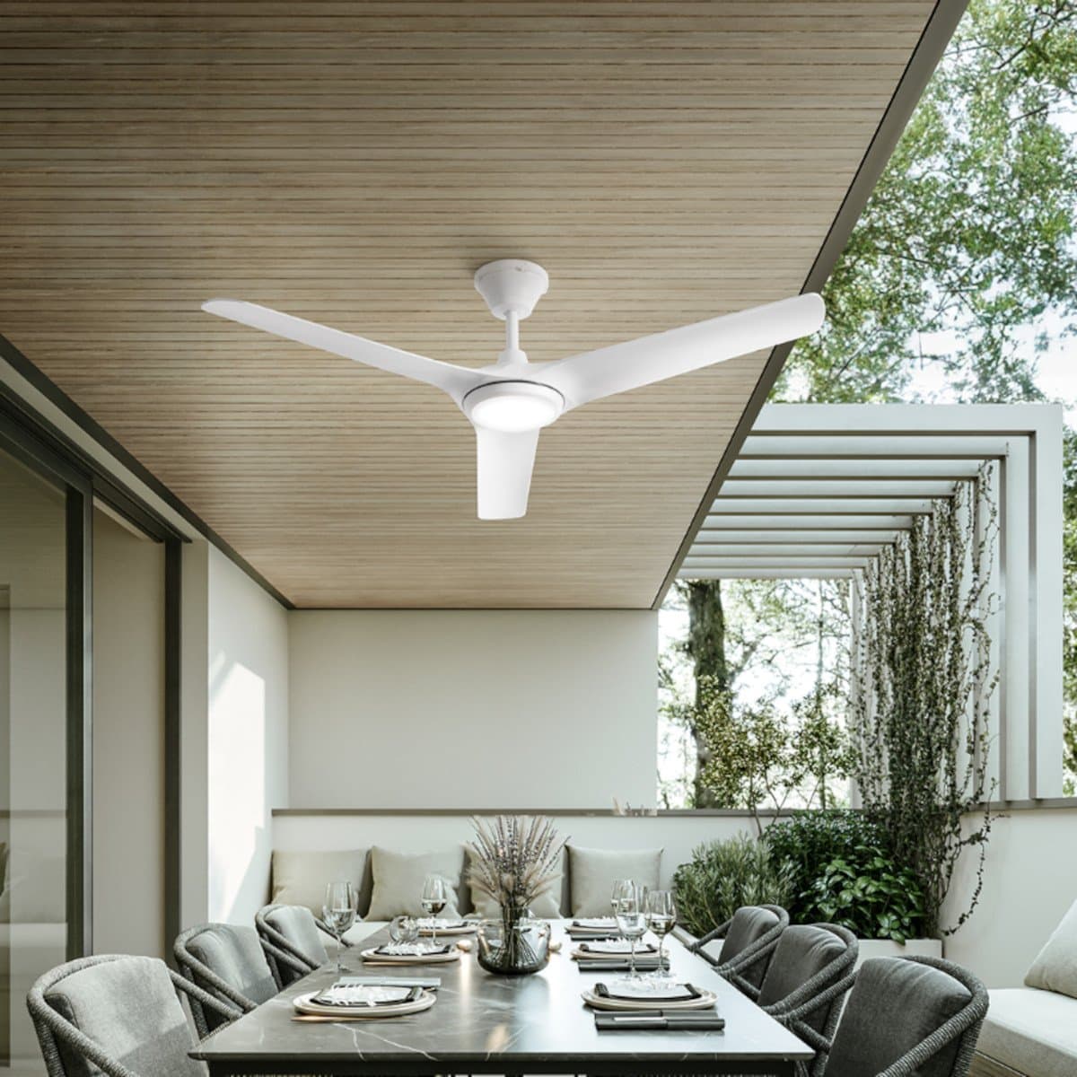 Ventilatore moderno Perenz NOVA 7194 BCT LED IP66 metallo acrilico - 3