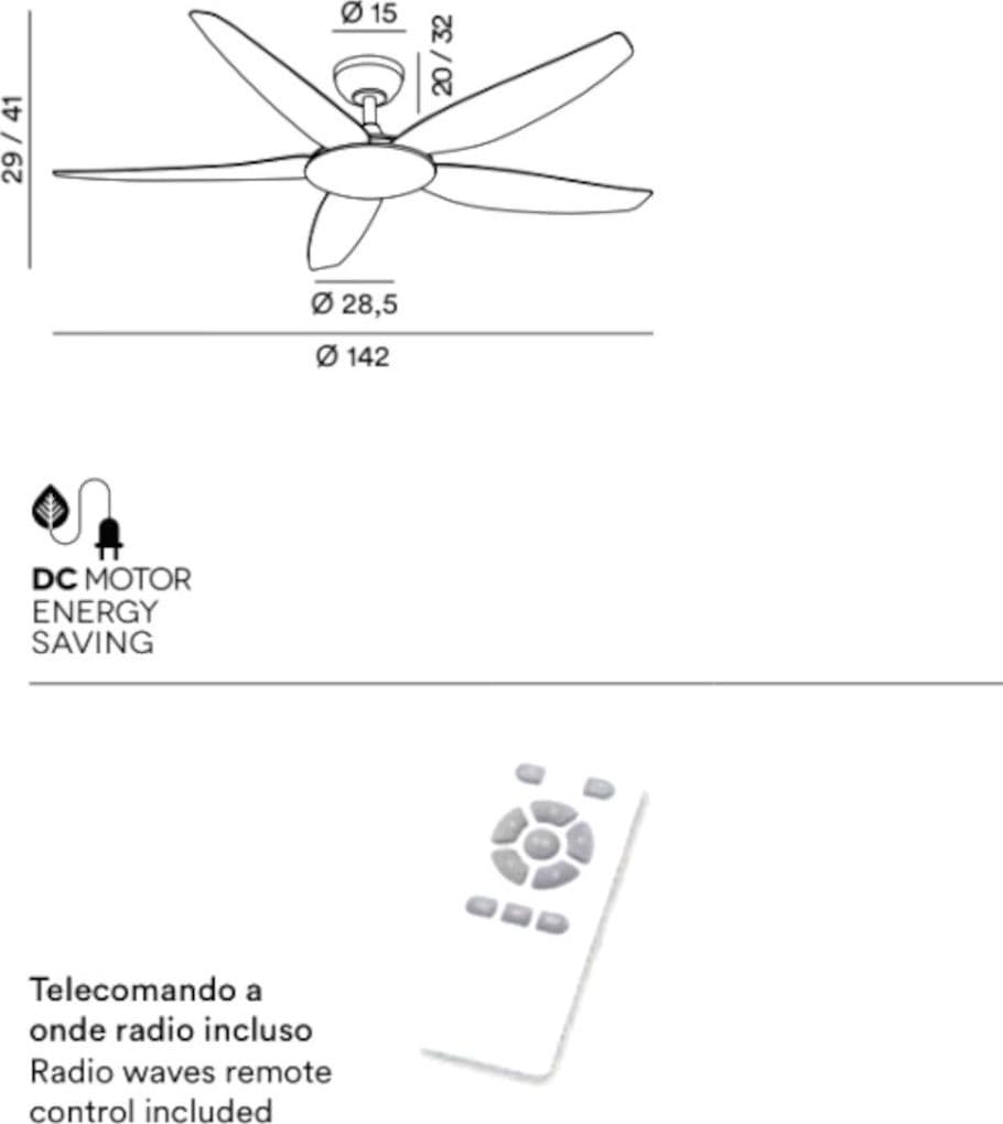 Ventilatore moderno Perenz WIND 7200 B CT metallo acrilico - 3