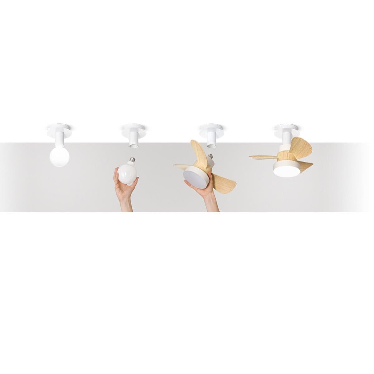 Ventilatore plafoniera Perenz illumina EDDY 7208 6248 E27 LED metallo legno - 6