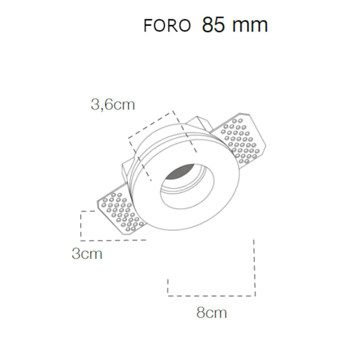 Faretto incasso Lampadari Bartalini ASIP GU10 MR11 LED gesso verniciabile - 2