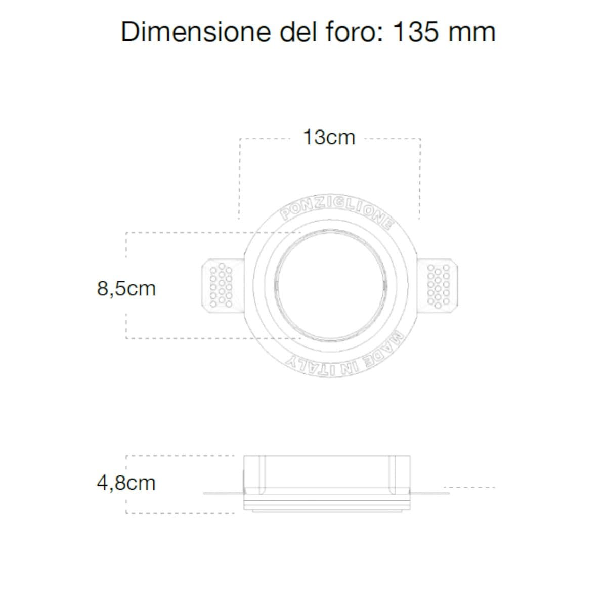 Faretto incasso Lampadari Bartalini ASAN FP27 GX53 LED gesso verniciabile - 4