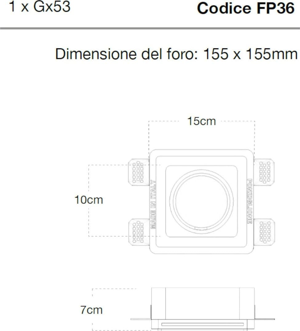 Faretto incasso Lampadari Bartalini LLEW FP36 GX53 LED gesso verniciabile - 3