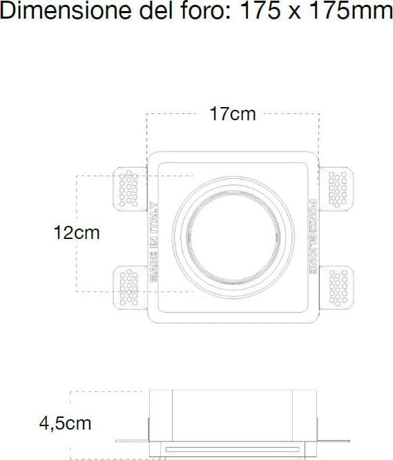 Faretto incasso Lampadari Bartalini DNOP FP37 GX53 LED gesso verniciabile - 4