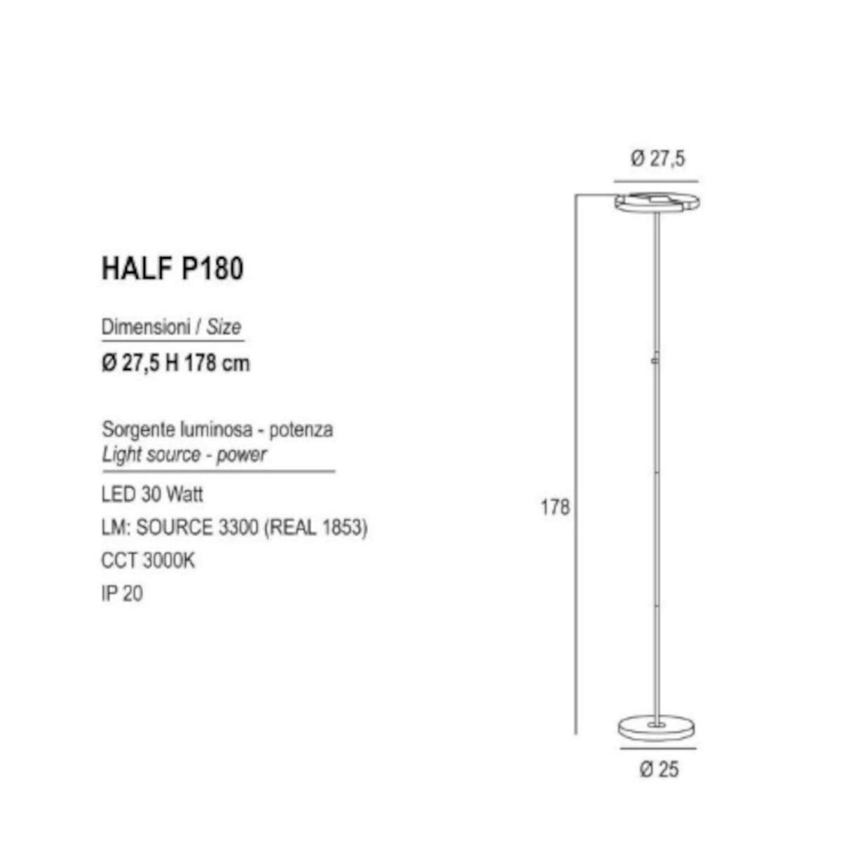 Piantana moderna Promoingross HALF P18 LED metallo orientabile - 10