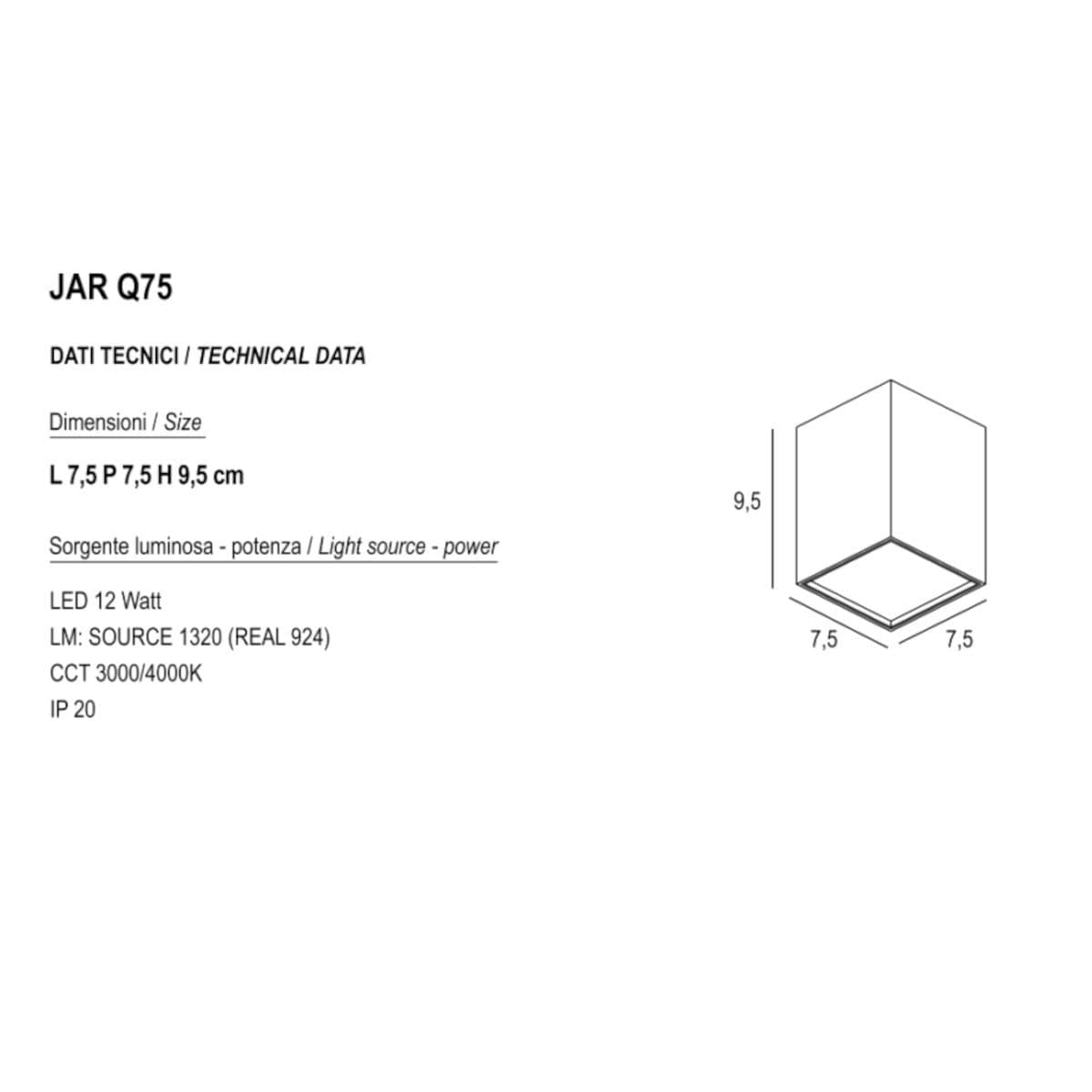 Plafoniera moderna Promoingross JAR Q75 LED metallo metacrilato - 7