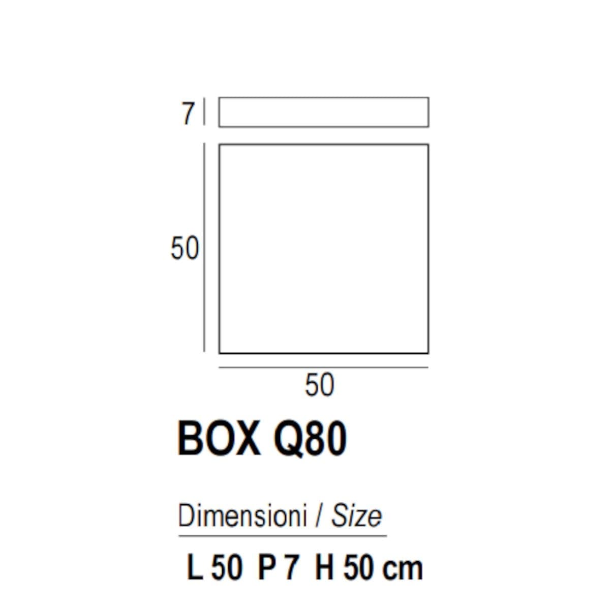 Plafoniera moderna Promoingross BOX Q15 Q30 Q50 Q80 LED metallo metacrilato - 11