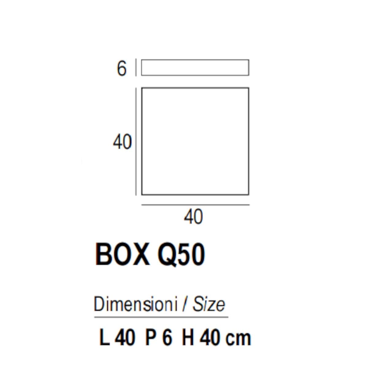 Plafoniera moderna Promoingross BOX Q15 Q30 Q50 Q80 LED metallo metacrilato - 10