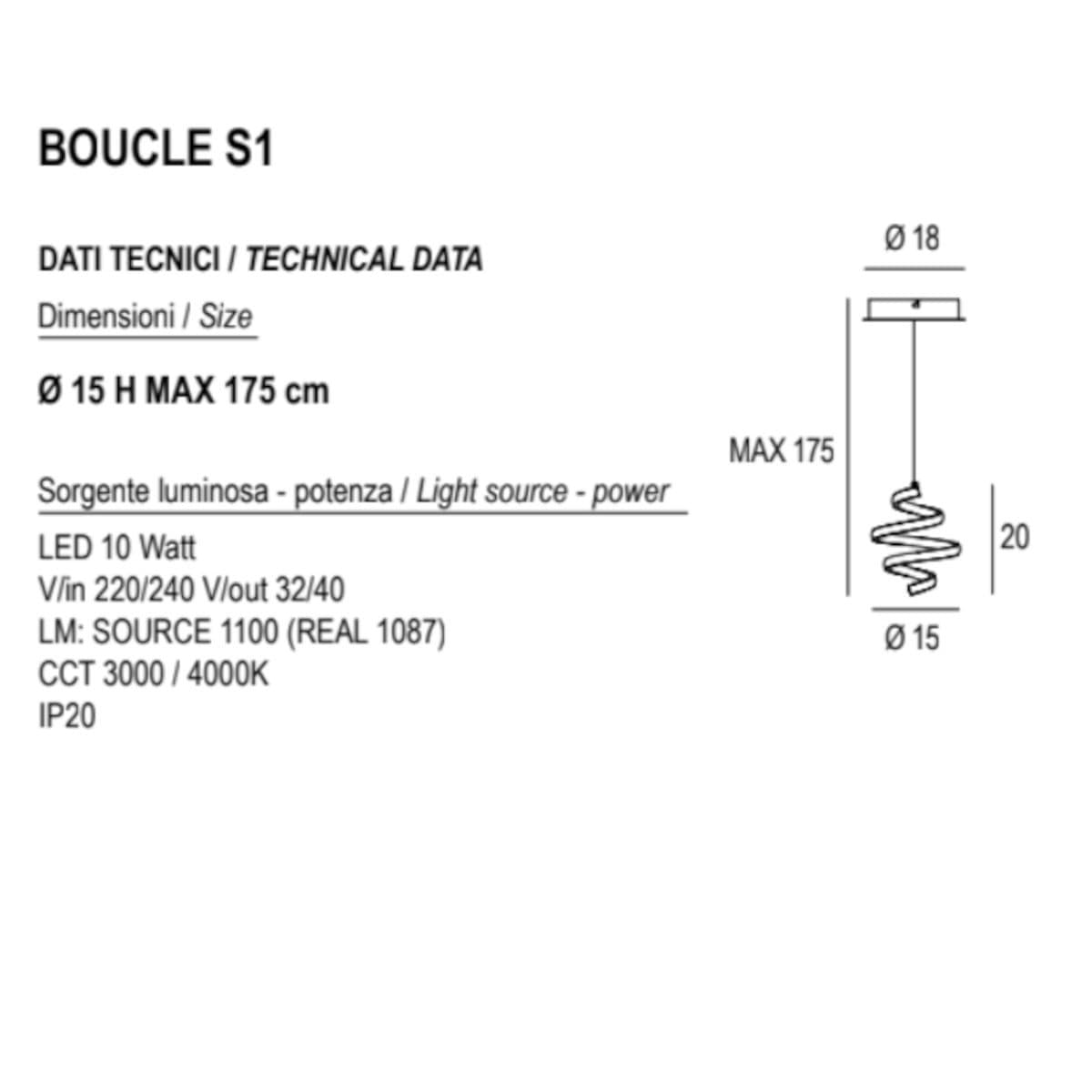 Lampadario moderno Promoingross BOUCLE S1 LED metallo silicone - 3