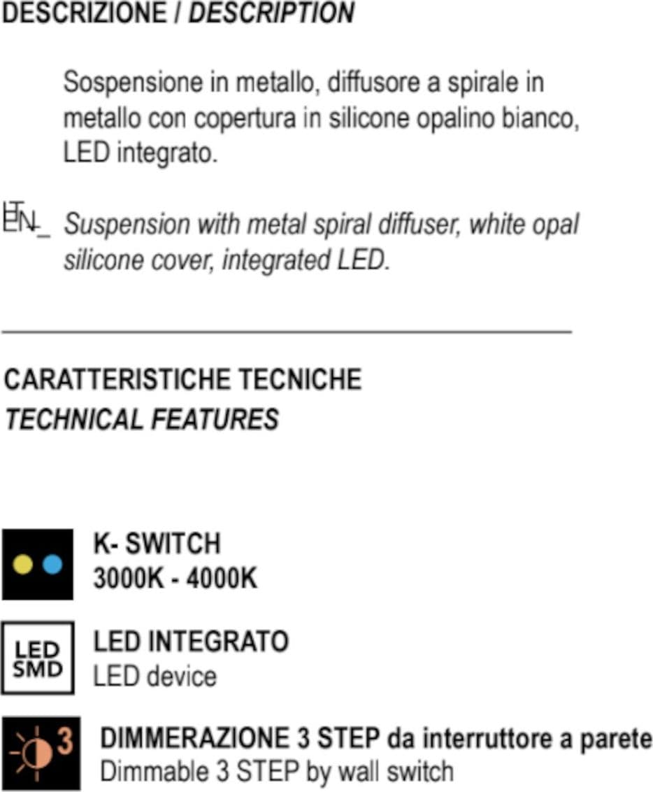 Lampadario moderno Promoingross BOUCLE S1 LED metallo silicone - 4