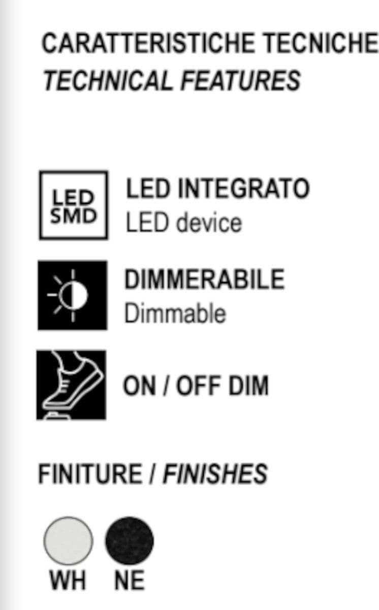 Piantana moderna Promoingross BOUCLE PT180 LED dimmerabile metallo silicone - 5