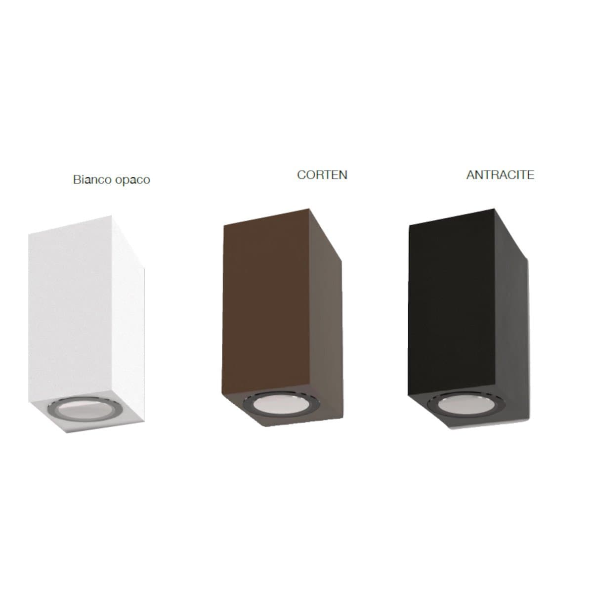 Applique moderno Lampadari Bartalini EBUK TWO GU10 LED IP54 alluminio vetro biemissione - 4